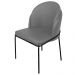 Cadeira Aurora Couro Cinza Metal Preto