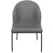 Cadeira Aurora Couro Cinza Metal Preto