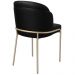 Cadeira Aurora Couro Preto Metal Champanhe