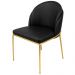 Cadeira Aurora Couro Preto Metal Dourado
