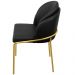 Cadeira Aurora Couro Preto Metal Dourado