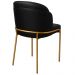 Cadeira Aurora Couro Preto Metal Dourado