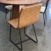 Conjunto 2 Cadeiras Cristal Couro Caramelo Metal Preto