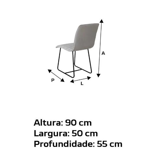 Conjunto 2 Cadeiras Cristal Couro Pérola Metal Champanhe