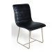 Conjunto 2 Cadeiras Cristal Couro Preto Metal Champanhe