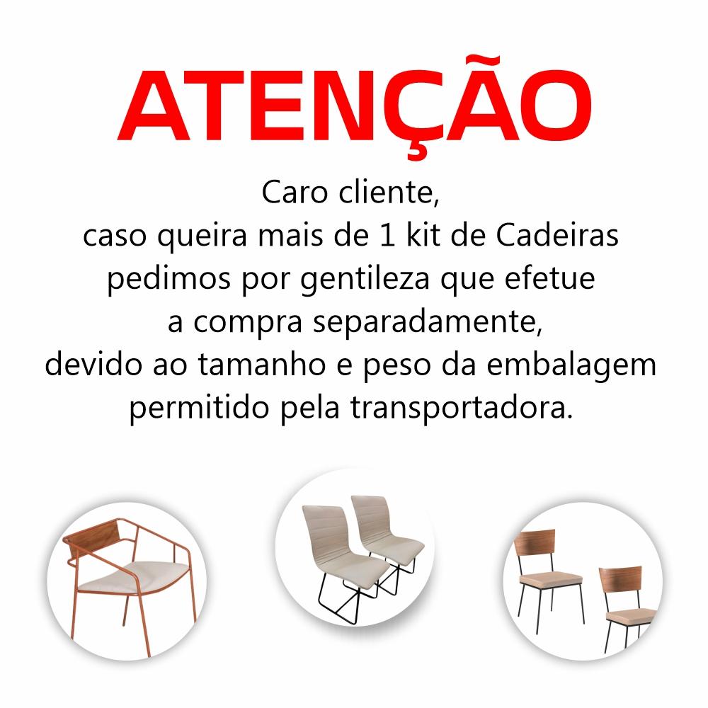Conjunto 2 Cadeiras Cristal Sala de Jantar em Linho Cinza e Metal Preto