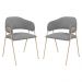 Conjunto 2 Cadeiras Veneza Bouclé Cinza Metal Champanhe