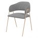 Conjunto 2 Cadeiras Veneza Bouclé Cinza Metal Champanhe