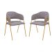 Conjunto 2 Cadeiras Veneza Bouclé Cinza Metal Dourado
