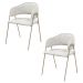 Conjunto 2 Cadeiras Veneza Bouclé Off White Metal Champanhe