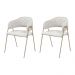 Conjunto 2 Cadeiras Veneza Bouclé Off White Metal Champanhe