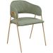 Conjunto 2 Cadeiras Veneza Bouclé Verde Oliva Metal Dourado