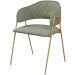 Conjunto 2 Cadeiras Veneza Bouclé Verde Oliva Metal Dourado