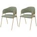 Conjunto 2 Cadeiras Veneza Bouclé Verde Oliva Metal Dourado