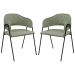 Conjunto 2 Cadeiras Veneza Bouclé Verde Oliva Metal Preto