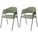 Conjunto 2 Cadeiras Veneza Bouclé Verde Oliva Metal Preto