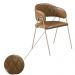 Conjunto 2 Cadeiras Veneza Couro Caramelo Metal Champanhe