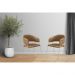 Conjunto 2 Cadeiras Veneza Couro Caramelo Metal Champanhe