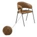 Conjunto 2 Cadeiras Veneza Couro Caramelo Metal Preto