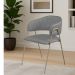 Conjunto 2 Cadeiras Veneza Couro Cinza Metal Champanhe