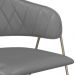 Conjunto 2 Cadeiras Veneza Couro Cinza Metal Champanhe