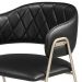 Conjunto 2 Cadeiras Veneza Couro Preto Metal Champanhe