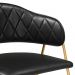 Conjunto 2 Cadeiras Veneza Couro Preto Metal Dourado