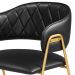 Conjunto 2 Cadeiras Veneza Couro Preto Metal Dourado