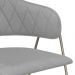 Conjunto 2 Cadeiras Veneza Linho Cinza Metal Champanhe