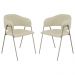 Conjunto 2 Cadeiras Veneza Linho Palha Metal Champanhe