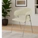 Conjunto 2 Cadeiras Veneza Linho Palha Metal Champanhe