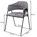 Conjunto 2 Cadeiras Veneza Linho Palha Metal Champanhe