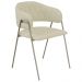 Conjunto 2 Cadeiras Veneza Linho Palha Metal Champanhe