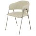 Conjunto 2 Cadeiras Veneza Linho Palha Metal Champanhe