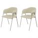 Conjunto 2 Cadeiras Veneza Linho Palha Metal Champanhe
