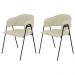 Conjunto 2 Cadeiras Veneza Linho Palha Metal Preto