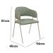 Conjunto 2 Cadeiras Veneza no Boucle Verde e Metal Champanhe
