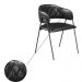 Conjunto 2 Cadeiras Veneza no Couro Preto e Metal Preto