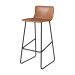 Conjunto 3 Banquetas Dubai Couro Caramelo Metal Preto
