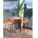 Conjunto 3 Banquetas Dubai Couro Caramelo Metal Preto