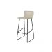 Conjunto 3 Banquetas Dubai Couro Pérola Metal Preto