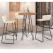 Conjunto 3 Banquetas Dubai Couro Pérola Metal Preto