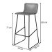 Conjunto 3 Banquetas Dubai Couro Pérola Metal Preto