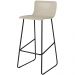 Conjunto 3 Banquetas Dubai Couro Pérola Metal Preto