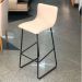 Conjunto 3 Banquetas Dubai em Linho Bege e Metal Preto