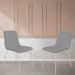 Conjunto 4 Cadeiras Malu Bouclé Cinza Metal Champanhe