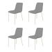 Conjunto 4 Cadeiras Malu Bouclé Cinza Metal Champanhe