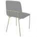 Conjunto 4 Cadeiras Malu Bouclé Cinza Metal Champanhe