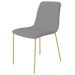 Conjunto 4 Cadeiras Malu Bouclé Cinza Metal Dourado