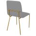 Conjunto 4 Cadeiras Malu Bouclé Cinza Metal Dourado